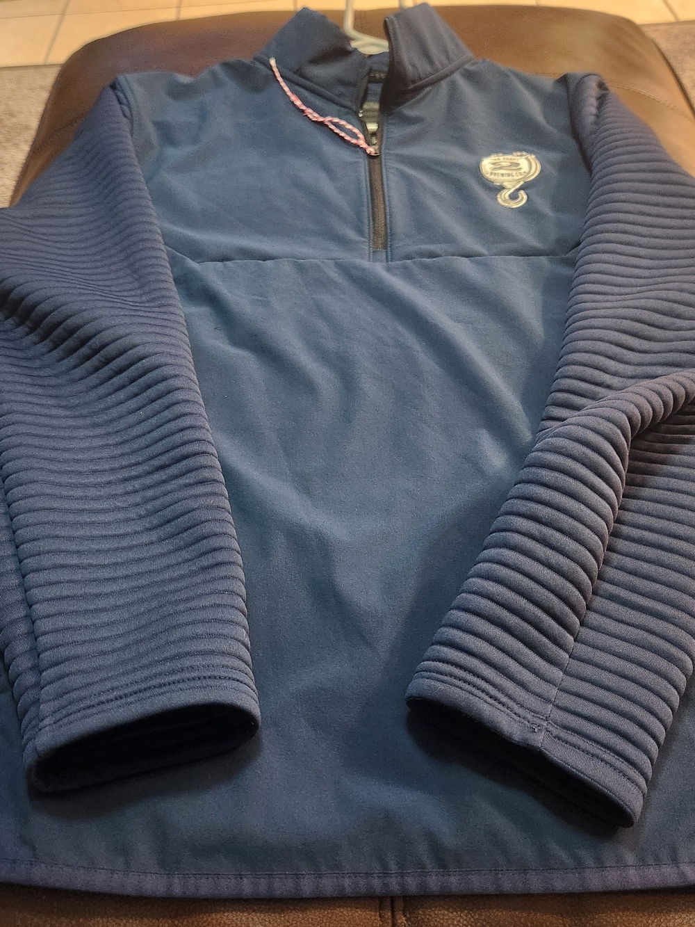 Under Armour ColdGear Golf 1/4 Zip Pullover Blue Men Large Two Roads Brewing